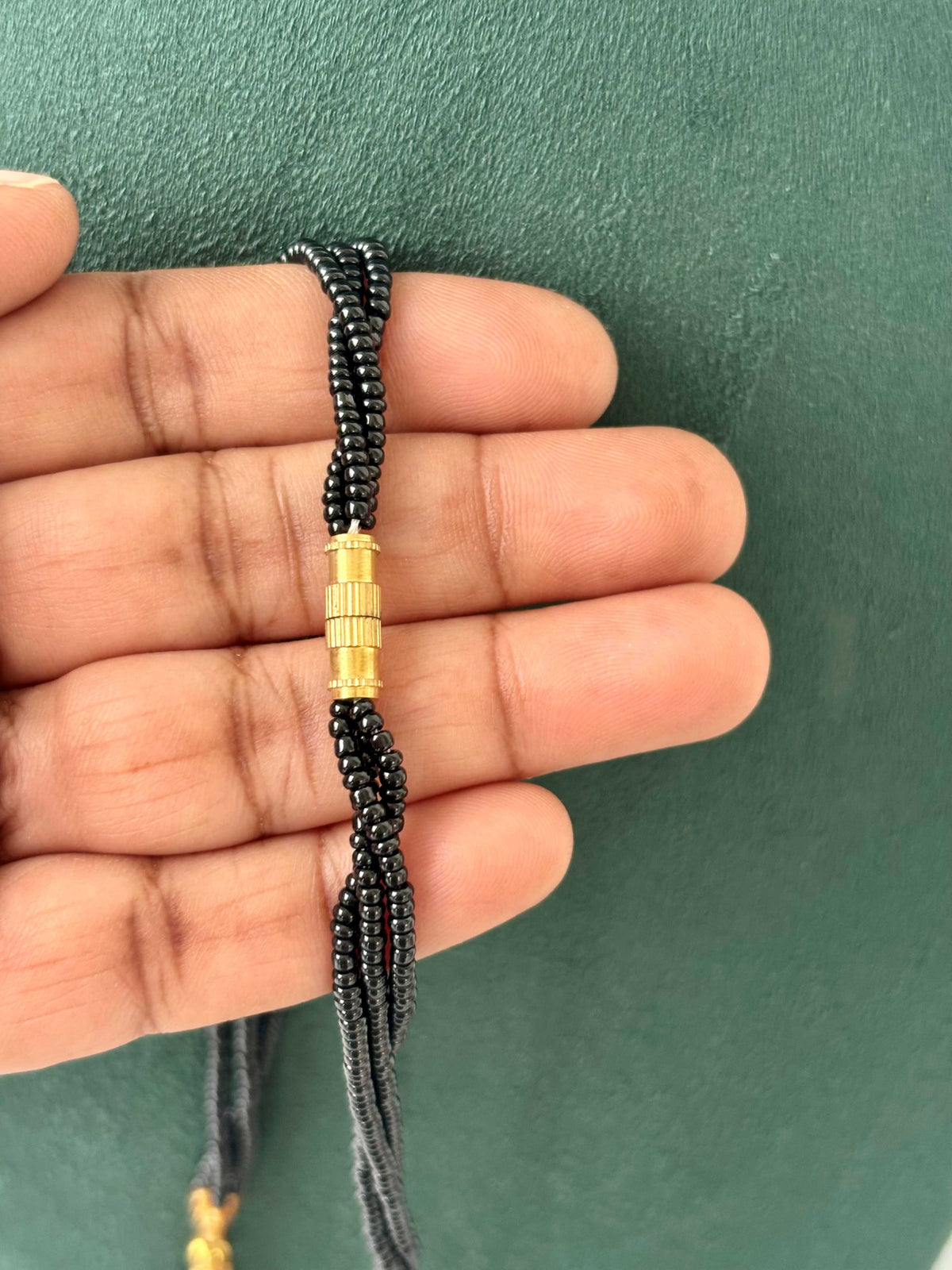 Semifinished Black Seed Bead Chain Design 10