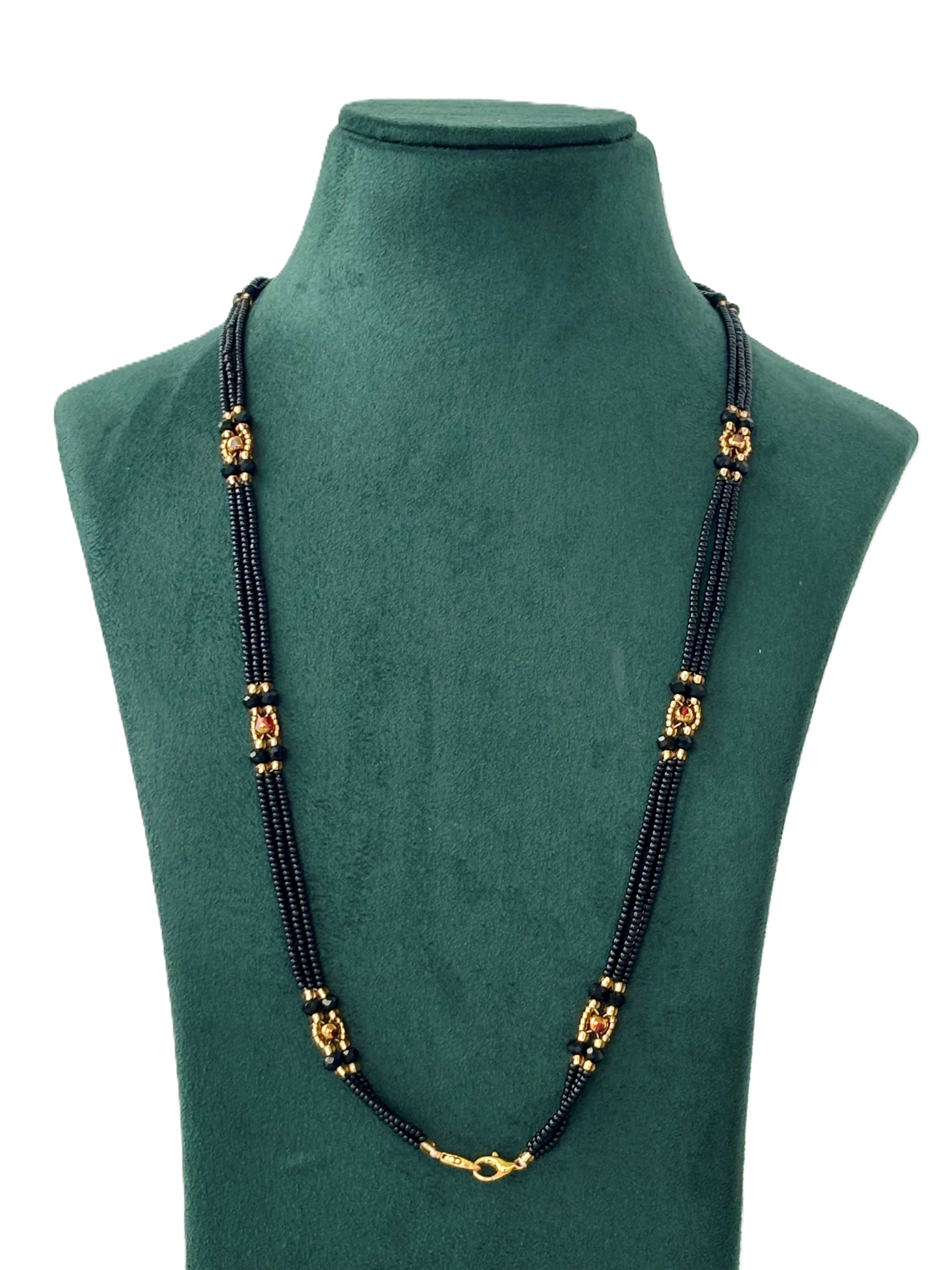 Semifinished Black Seed Bead Chain Design 11