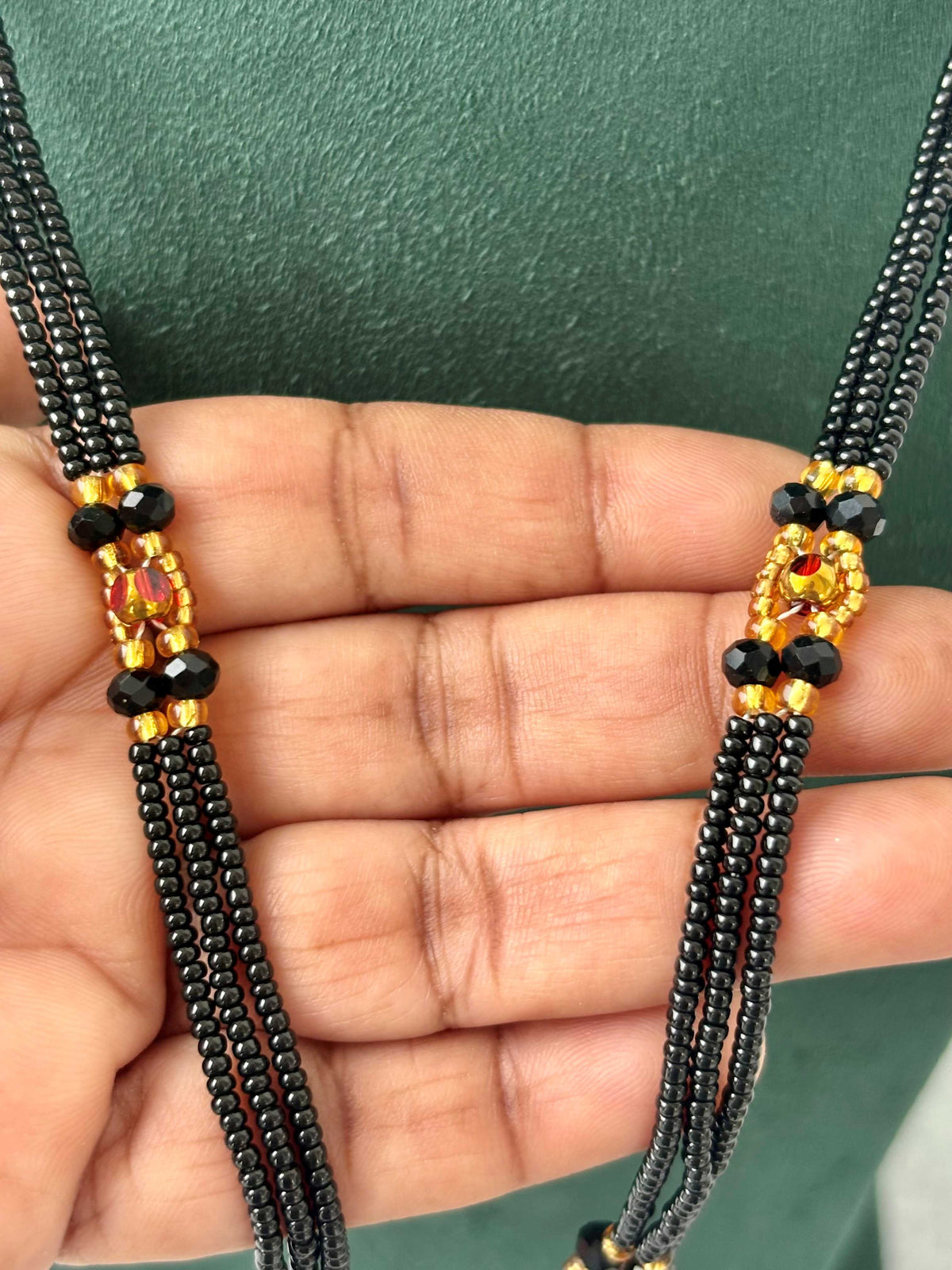 Semifinished Black Seed Bead Chain Design 11
