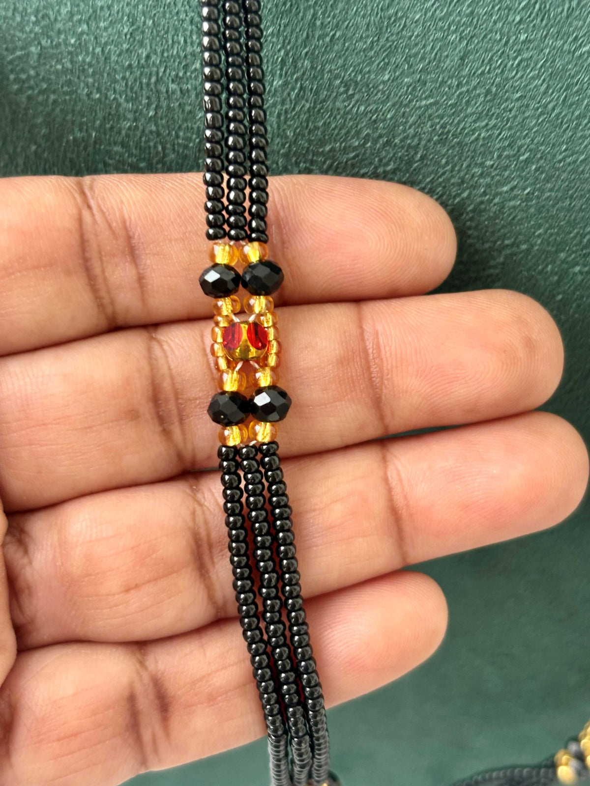Semifinished Black Seed Bead Chain Design 11