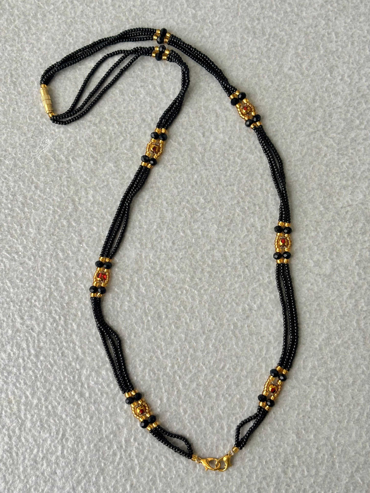 Semifinished Black Seed Bead Chain Design 11