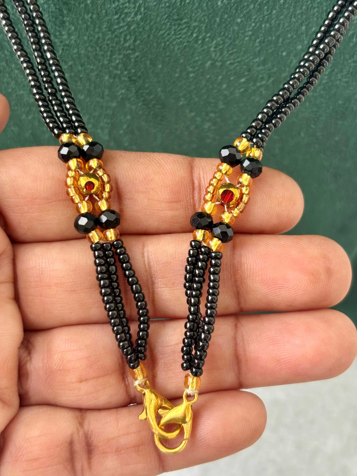 Semifinished Black Seed Bead Chain Design 11