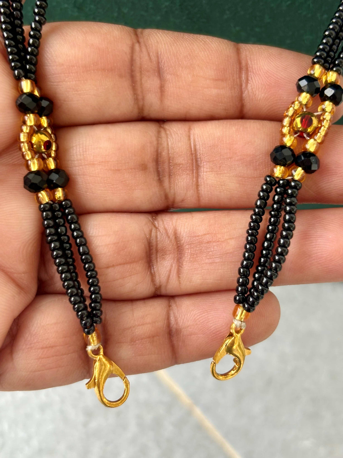 Semifinished Black Seed Bead Chain Design 11