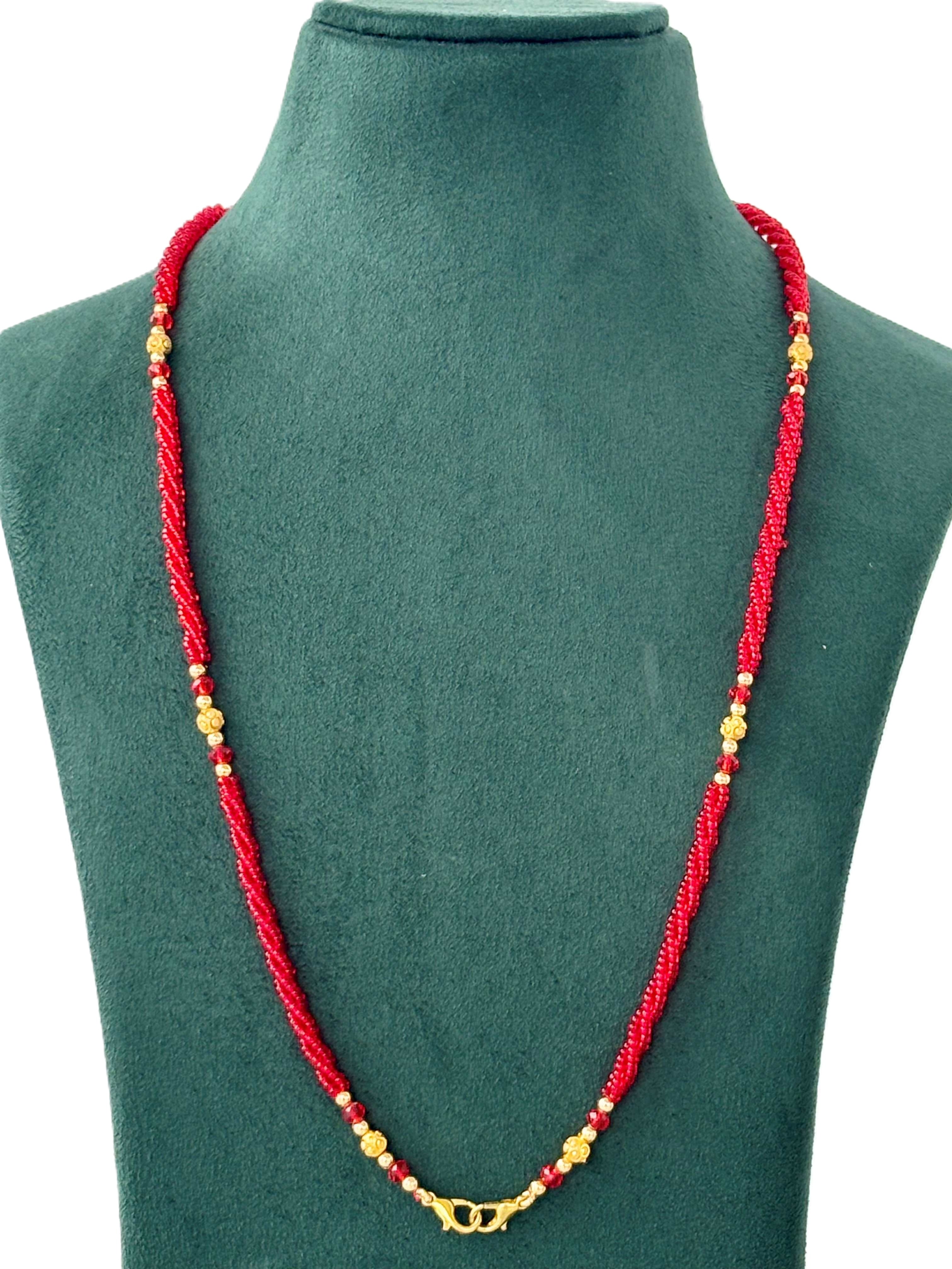 Semifinished Red Seed Bead Chain Design 12