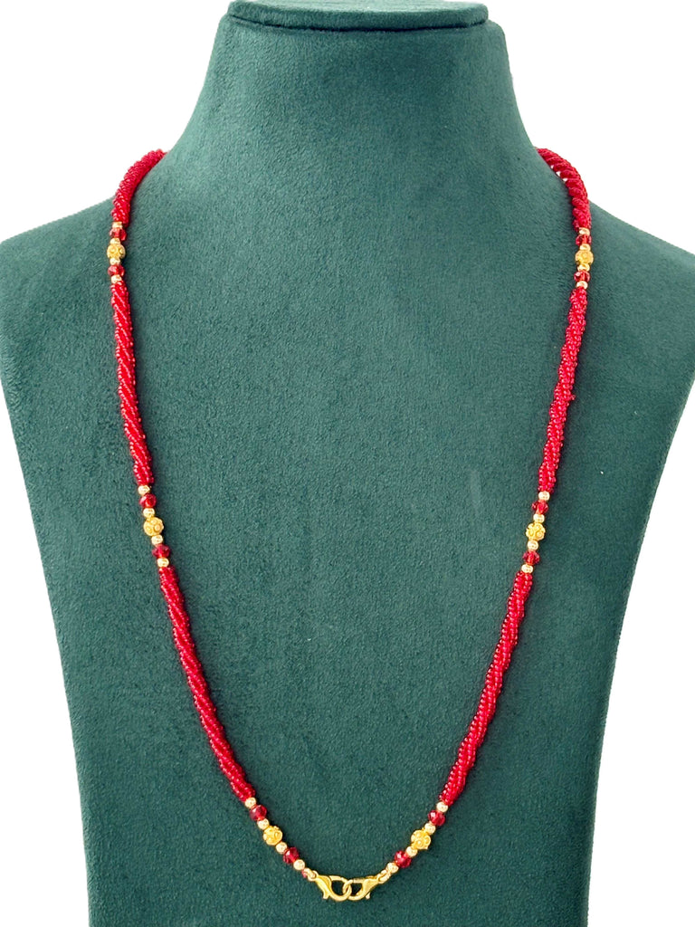 Semifinished Red Seed Bead Chain Design 12