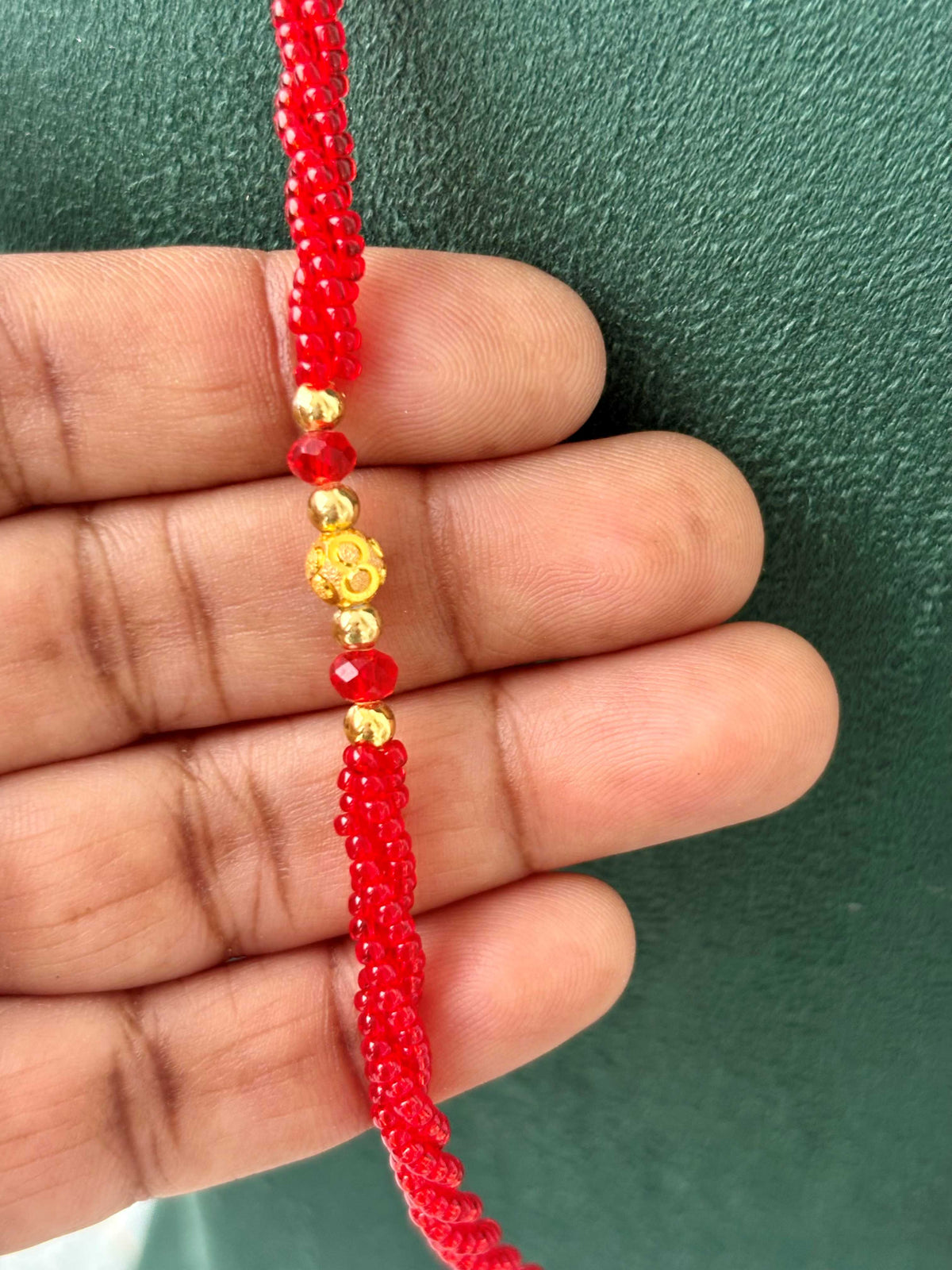 Semifinished Red Seed Bead Chain Design 12