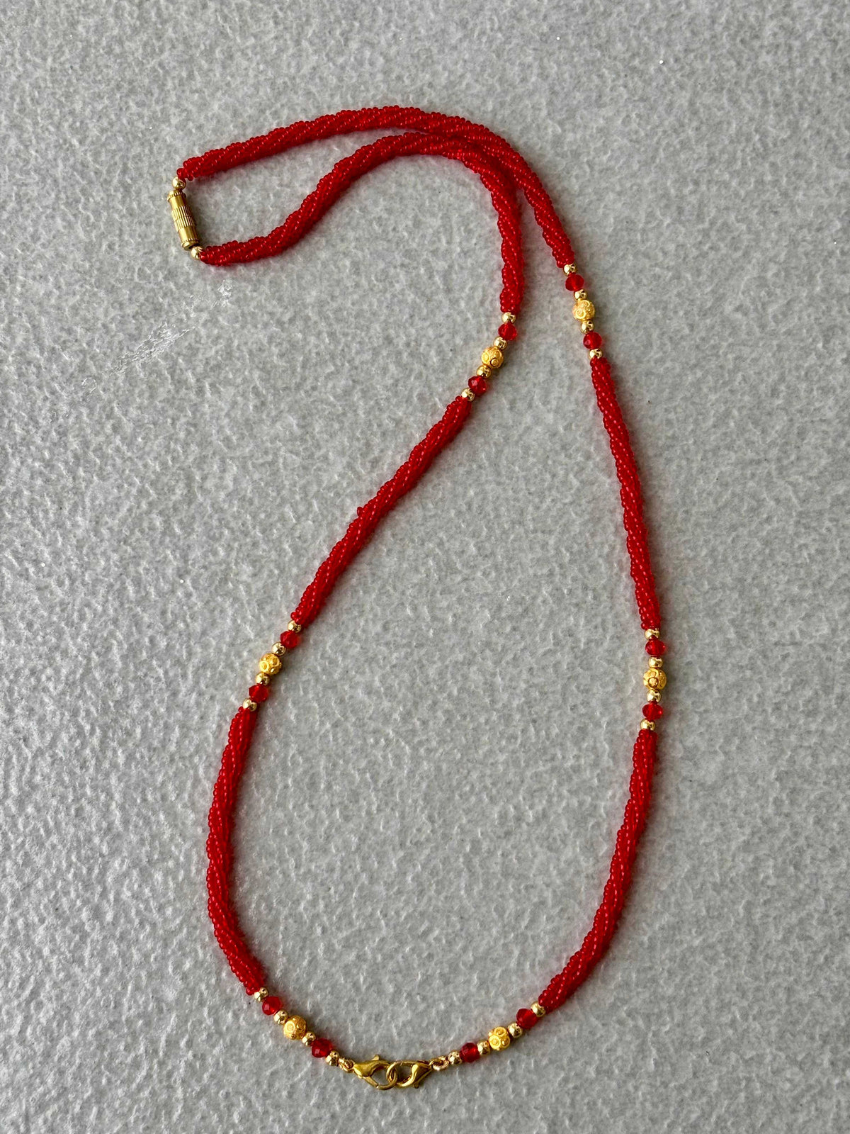 Semifinished Red Seed Bead Chain Design 12