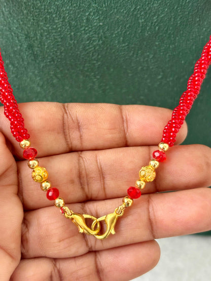 Semifinished Red Seed Bead Chain Design 12