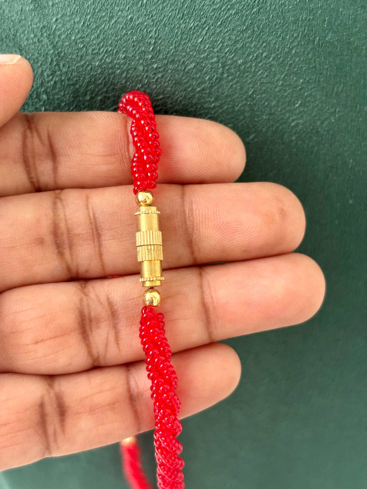 Semifinished Red Seed Bead Chain Design 12