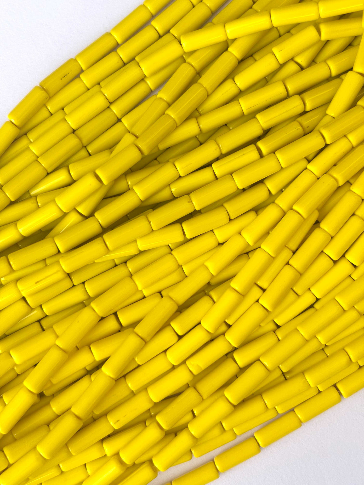 114 Pieces High Shine Yellow Cylinder Tube Beads 10x4MM