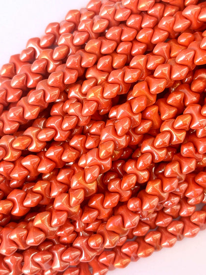 86 Pieces Orange Bow Monalisa Beads 9x5MM