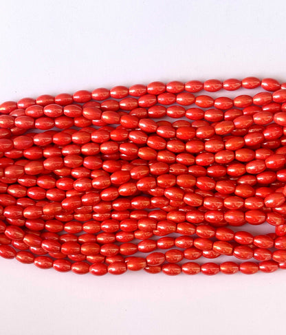 41 Pieces Lustre Orange 10x7MM Oval Monalisa Beads