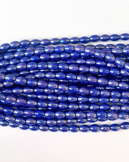 41 Pieces Royal Blue 10x7MM Oval Monalisa Beads