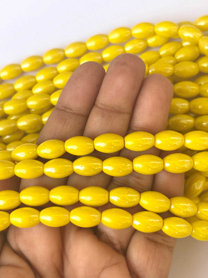 41 Pieces Yellow 10x7MM Oval Monalisa Beads