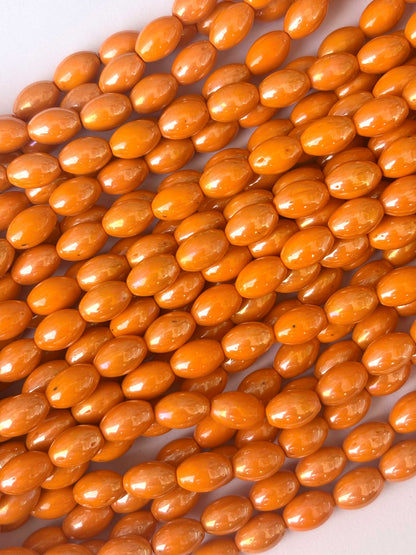 41 Pieces Light Orange 10x7MM Oval Monalisa Beads