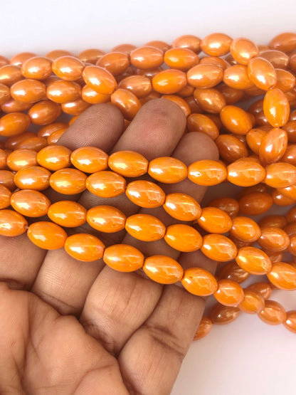 41 Pieces Light Orange 10x7MM Oval Monalisa Beads