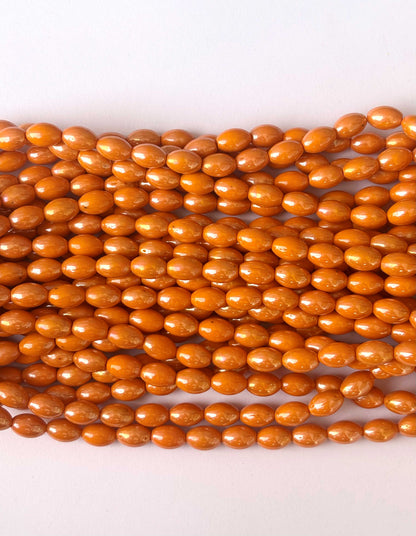 41 Pieces Light Orange 10x7MM Oval Monalisa Beads
