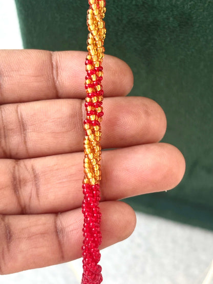 Semifinished Red Seed Bead Chain Design 13