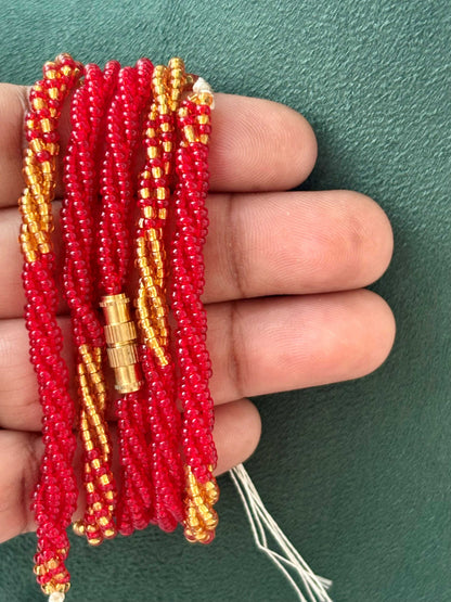 Semifinished Red Seed Bead Chain Design 13