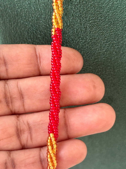 Semifinished Red Seed Bead Chain Design 13