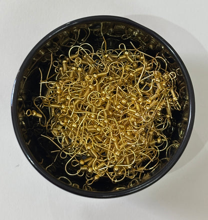 Gold Plated Earring Fish Hooks for Jewelry Making