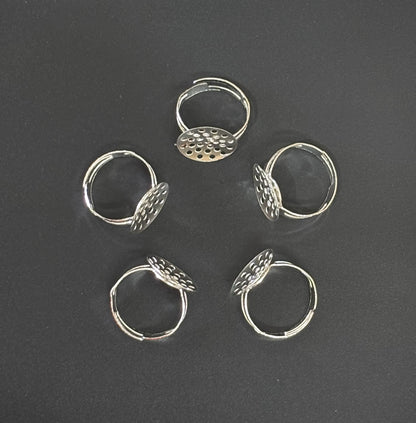 Adjustable Silver Ring Base for DIY Jewelry Making