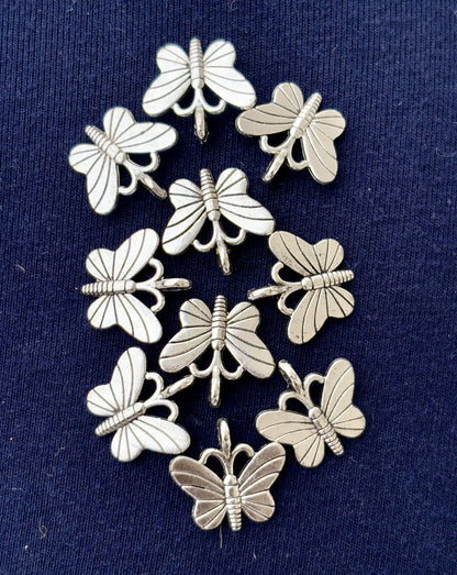 Striped Butterfly Metal Charms