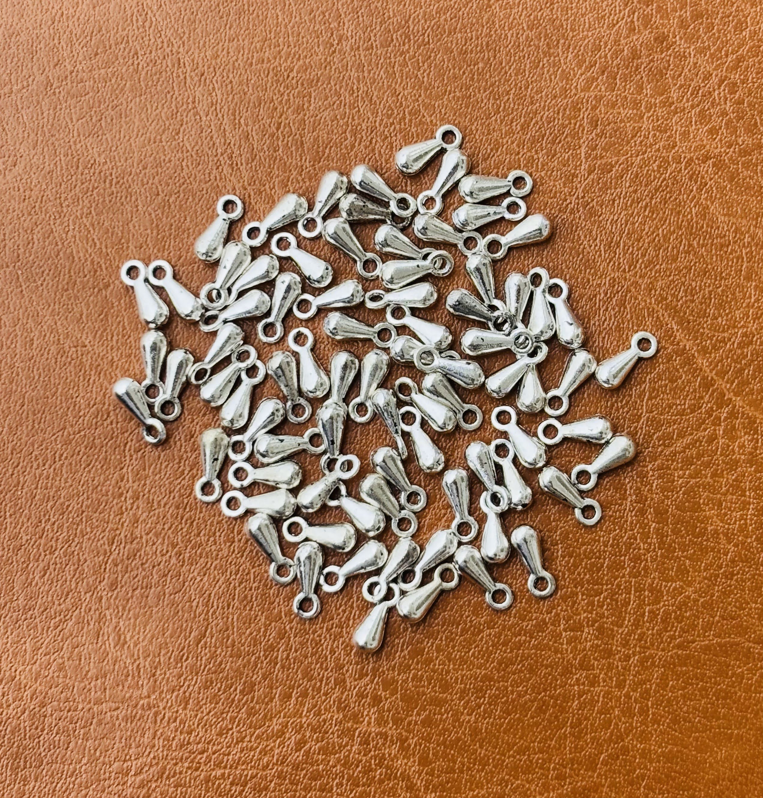 Silver Tone Teardrop Charms