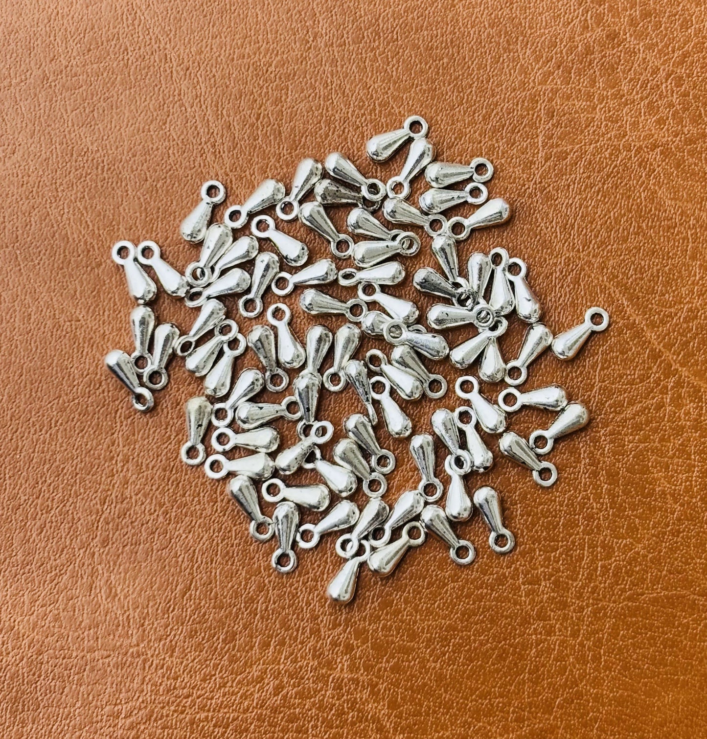 Silver Tone Teardrop Charms