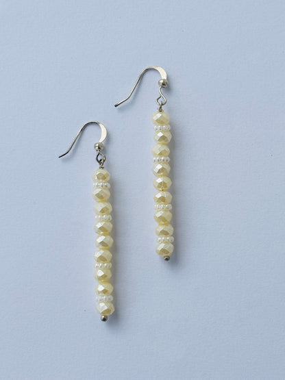Ivory Pearl and Crystal Dangle Earrings