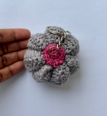 Handmade Crochet Pumpkin Keychain