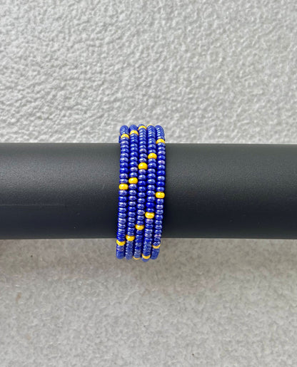 Blue and Yellow Perciosa Wrap Bracelet