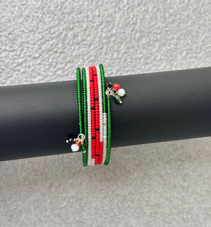 Watermelon Seed Bead Wrap Bracelet