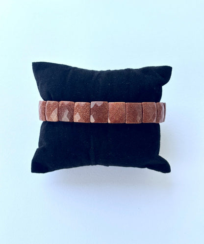 Faceted Gold Sandstone Bead Bracelet