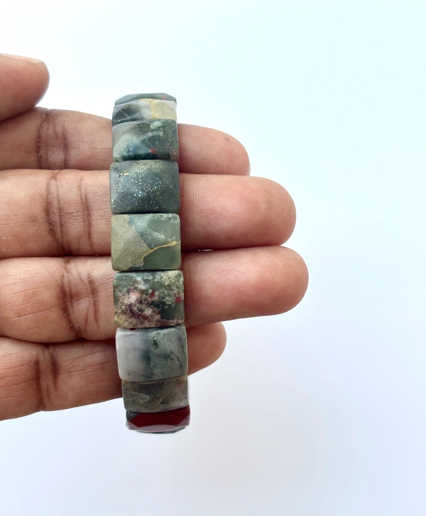 Natural Indian Agate Faceted Bead Bracelet