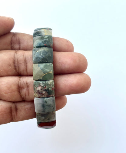 Natural Indian Agate Faceted Bead Bracelet