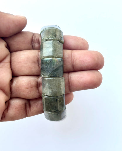 Natural Labradorite Faceted Bead Bracelet
