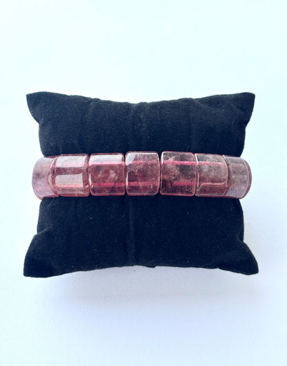 Natural Strawberry Quartz Bead Bracelet