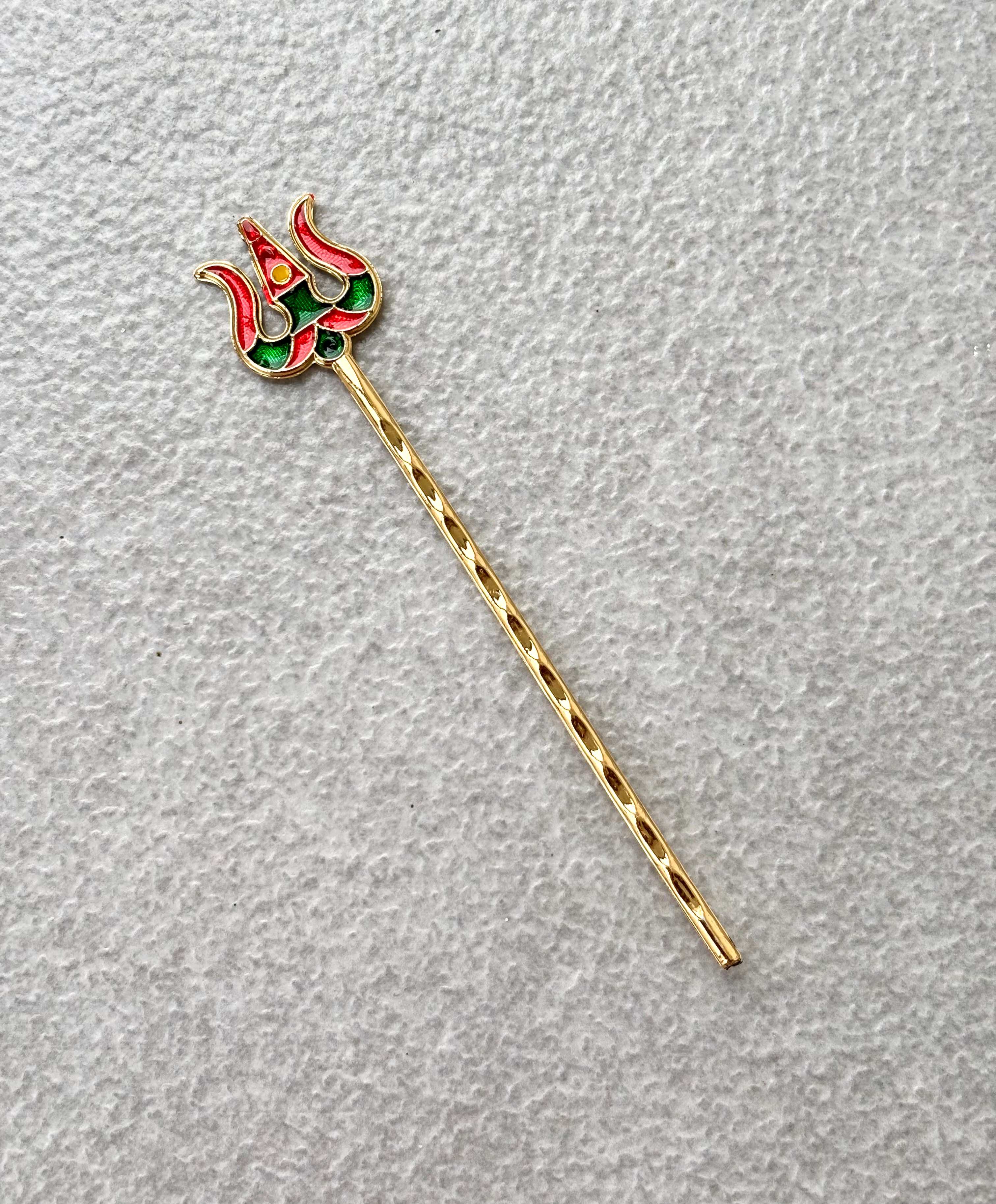 Decorative Gold Tone Acrylic Trishul