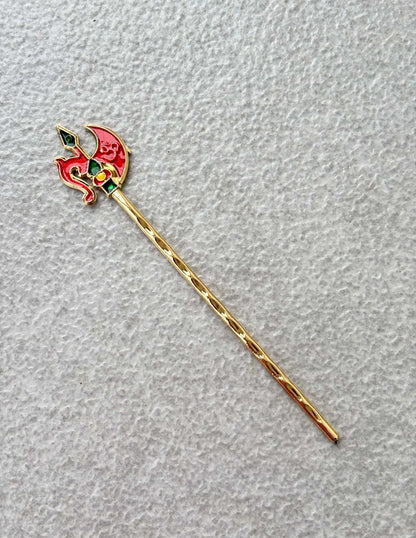 Decorative Gold Tone Acrylic Trishul