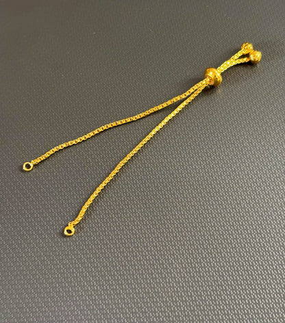 Gold Tone Adjustable Slider Chain for Bracelets