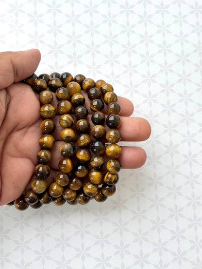 Natural Tiger's Eye Gemstone Bracelet