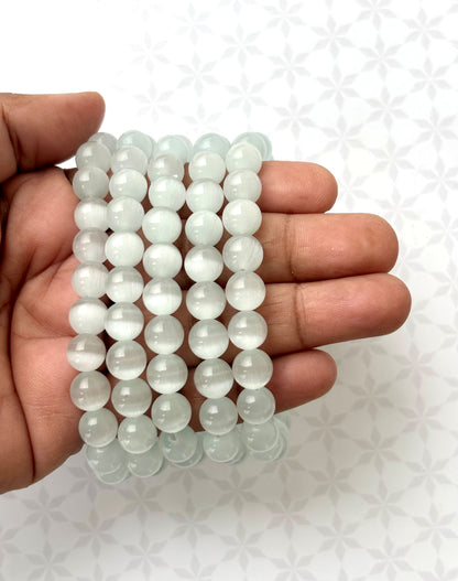 Pale Green Cat's Eye Bracelet