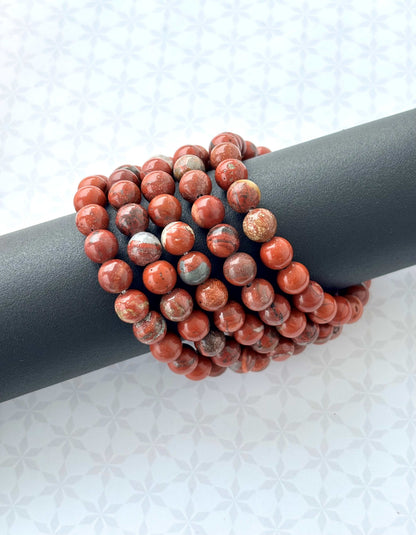 Natural Red Jasper Gemstone Bracelet
