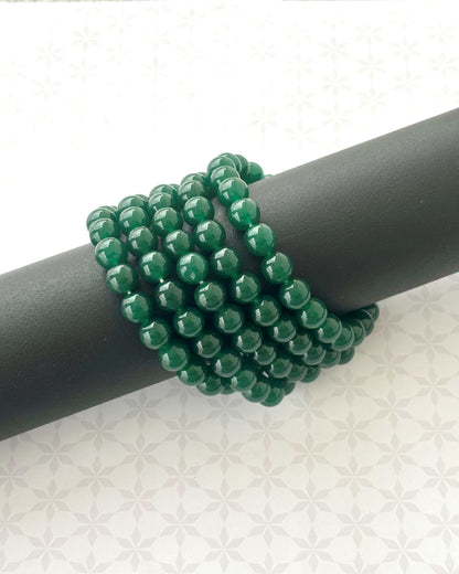 Dark Green Agate Gemstone Bracelet