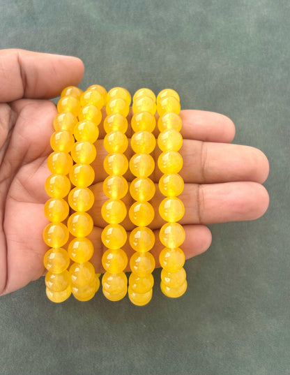Vibrant Yellow Quartz Gemstone Bracelet