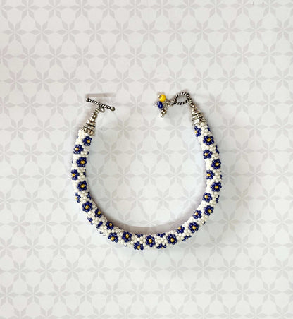 Floral Crochet Beaded Bracelet Design2