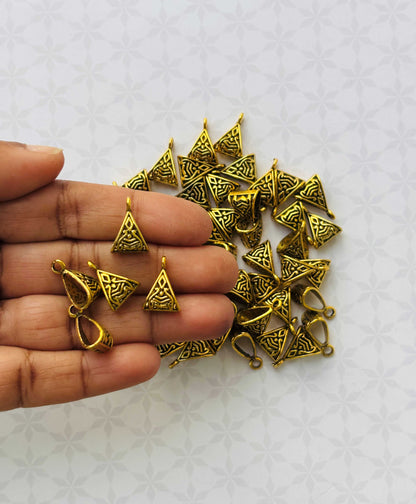 Gold Triangle Pattern Necklace Bails