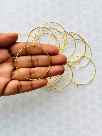 Gold Beading Hoop Earrings