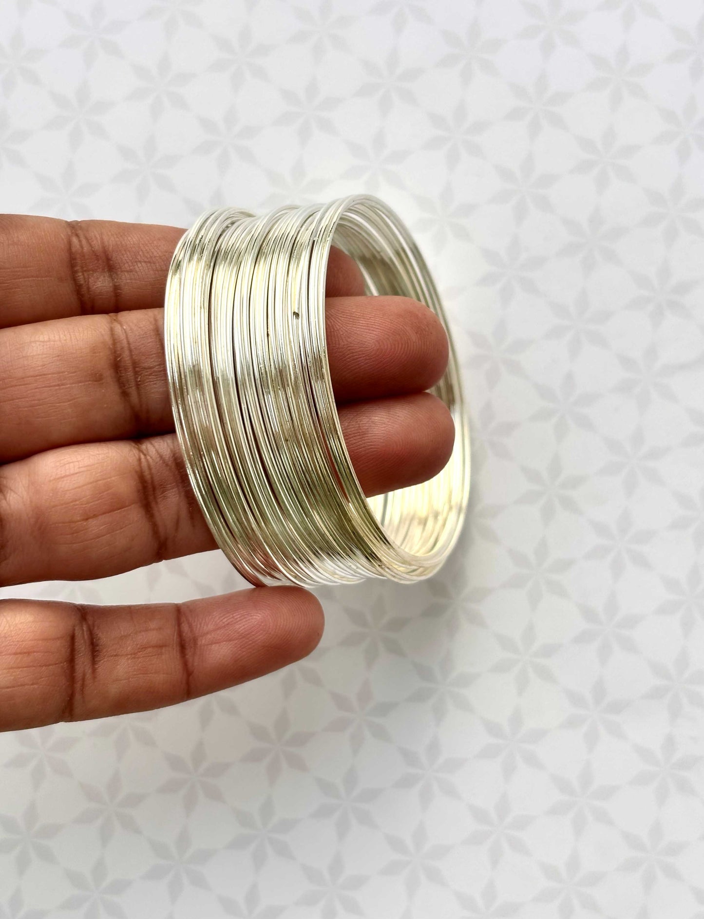 Round Silver Memory Wire 2.25 Inches